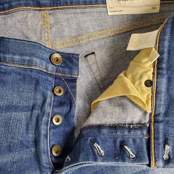 Rag & Bone Fit 1 Skinny Leg Jeans Men’s Size 36 Medium Wash Button Fly - Picture 5 of 8